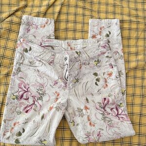 Pilcro Floral Mid-Rise Skinny Jeans